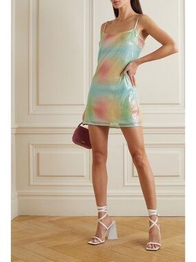 STAUD Pastel Sequin Mini Dress - Multicolor